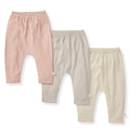 Solid Organic Cotton Baby Pants 3 Pack - Pink Sand