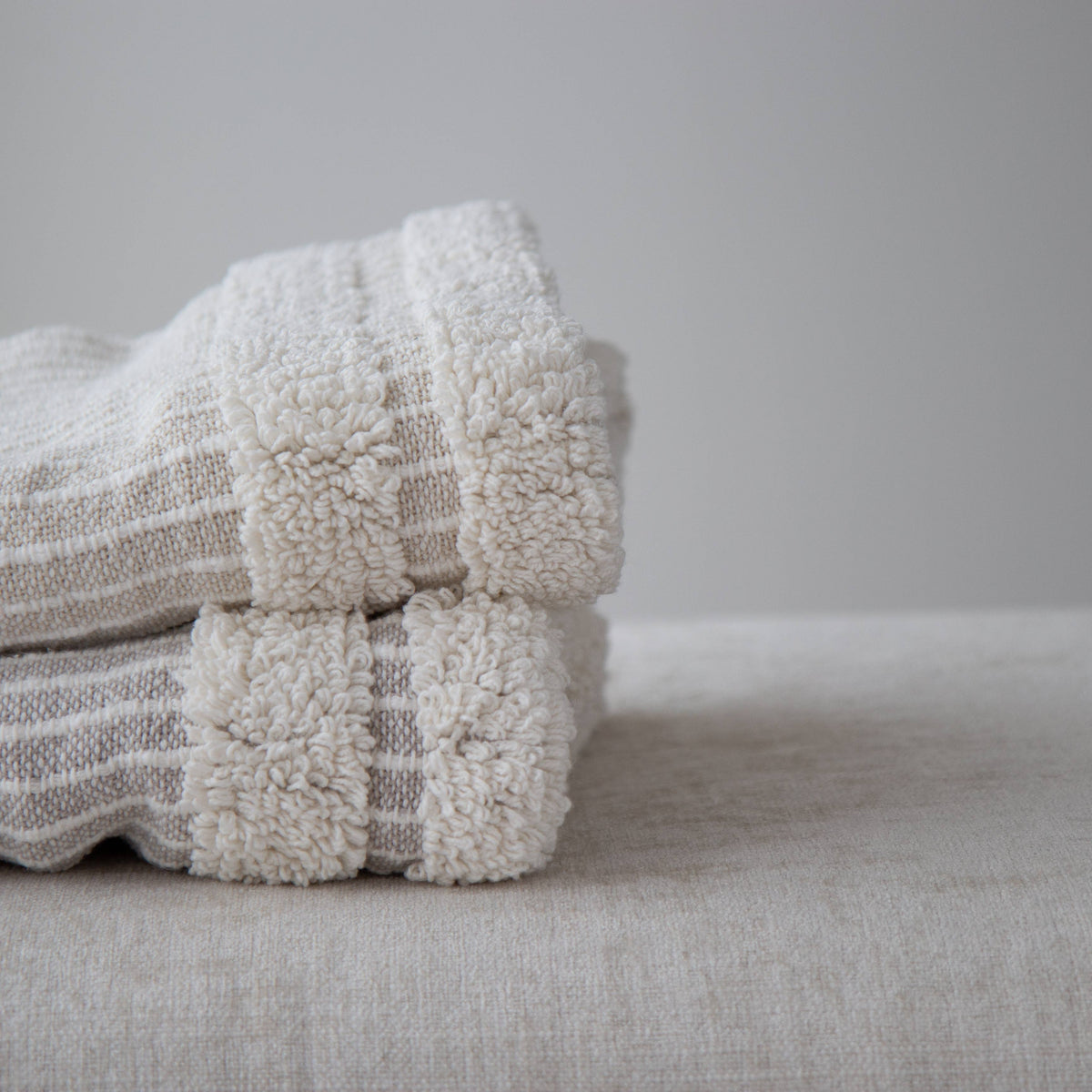 Blake Cotton Striped Throw Blanket – Cozy, Textured, Soft