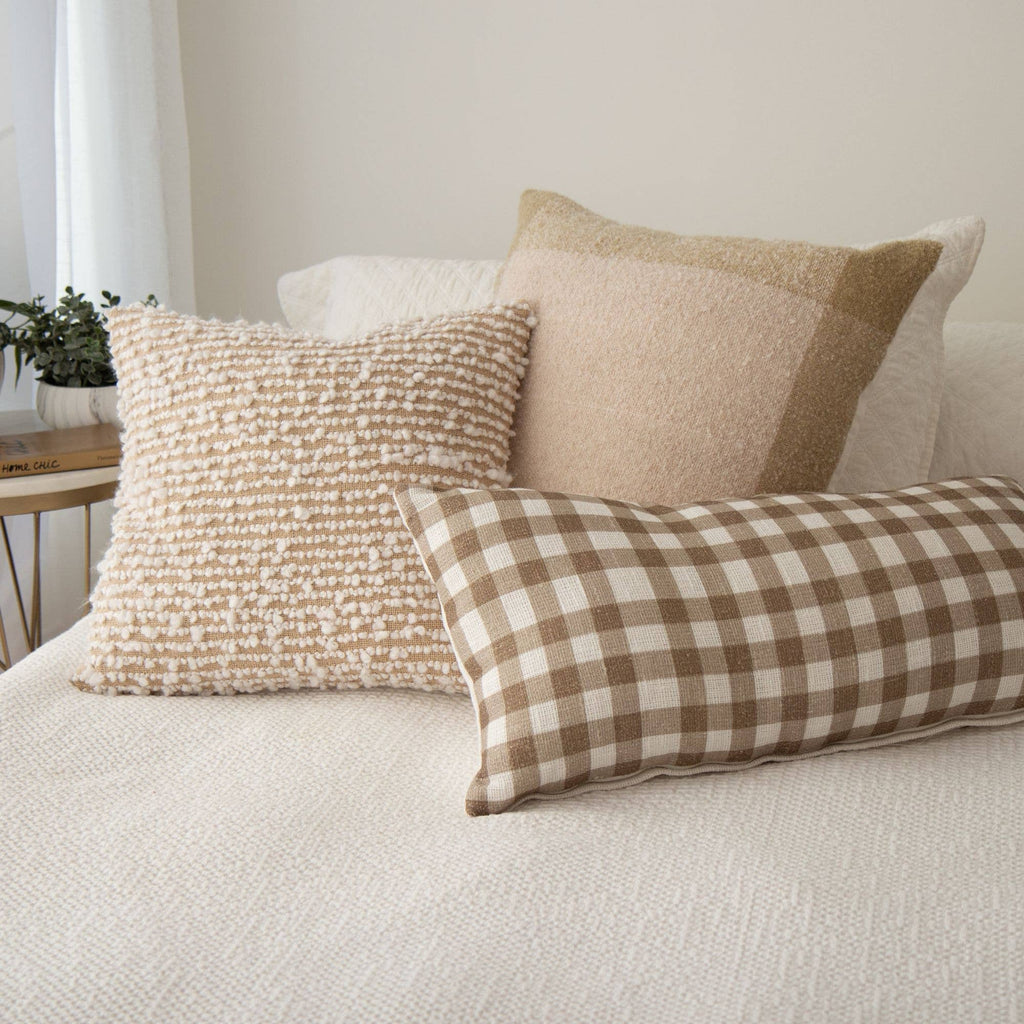 Oden Boucle Pillow Cover with Border – Textured, Decorative