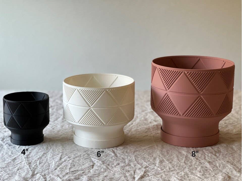 Lightweight Planter Pot | Black | 4", 6" and 8" Sizes