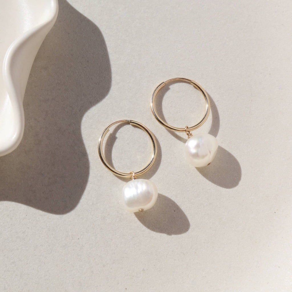 Keshi Pearl Drops in 14k Gold Fill or Sterling Silver 