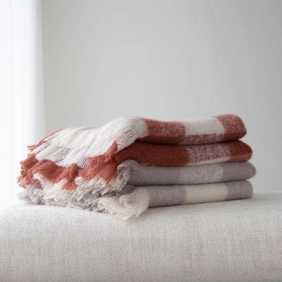 Buffalo Plaid Faux Mohair Throw - Farah Soft and Cozy