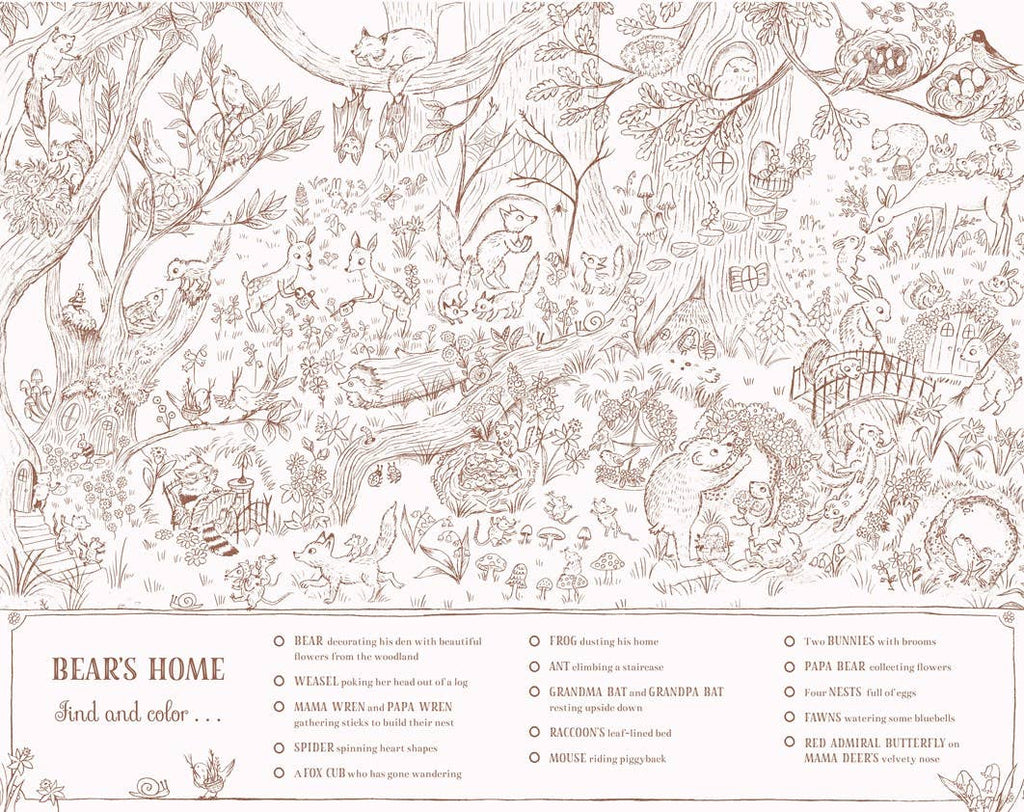 Brown Bear Wood: A Search-and-Find Coloring Book: Over 100