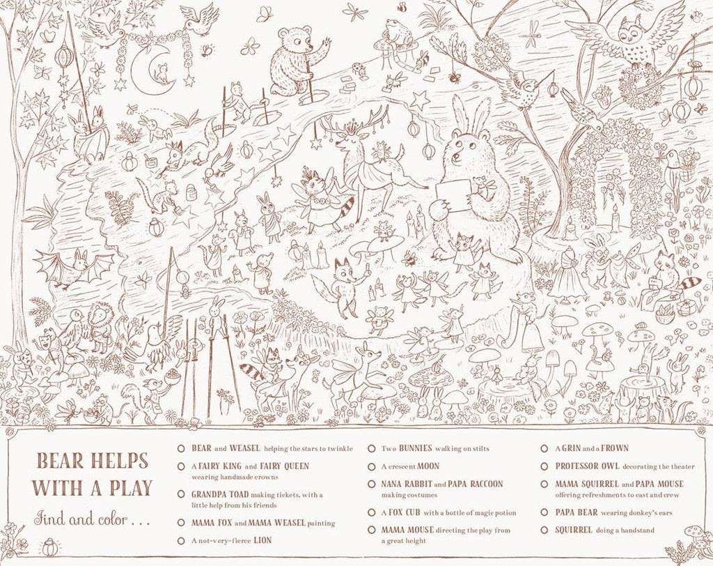 Brown Bear Wood: A Search-and-Find Coloring Book: Over 100