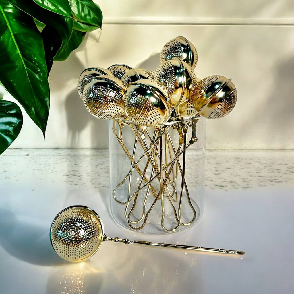 Gold Stainless Steel Tea Strainer