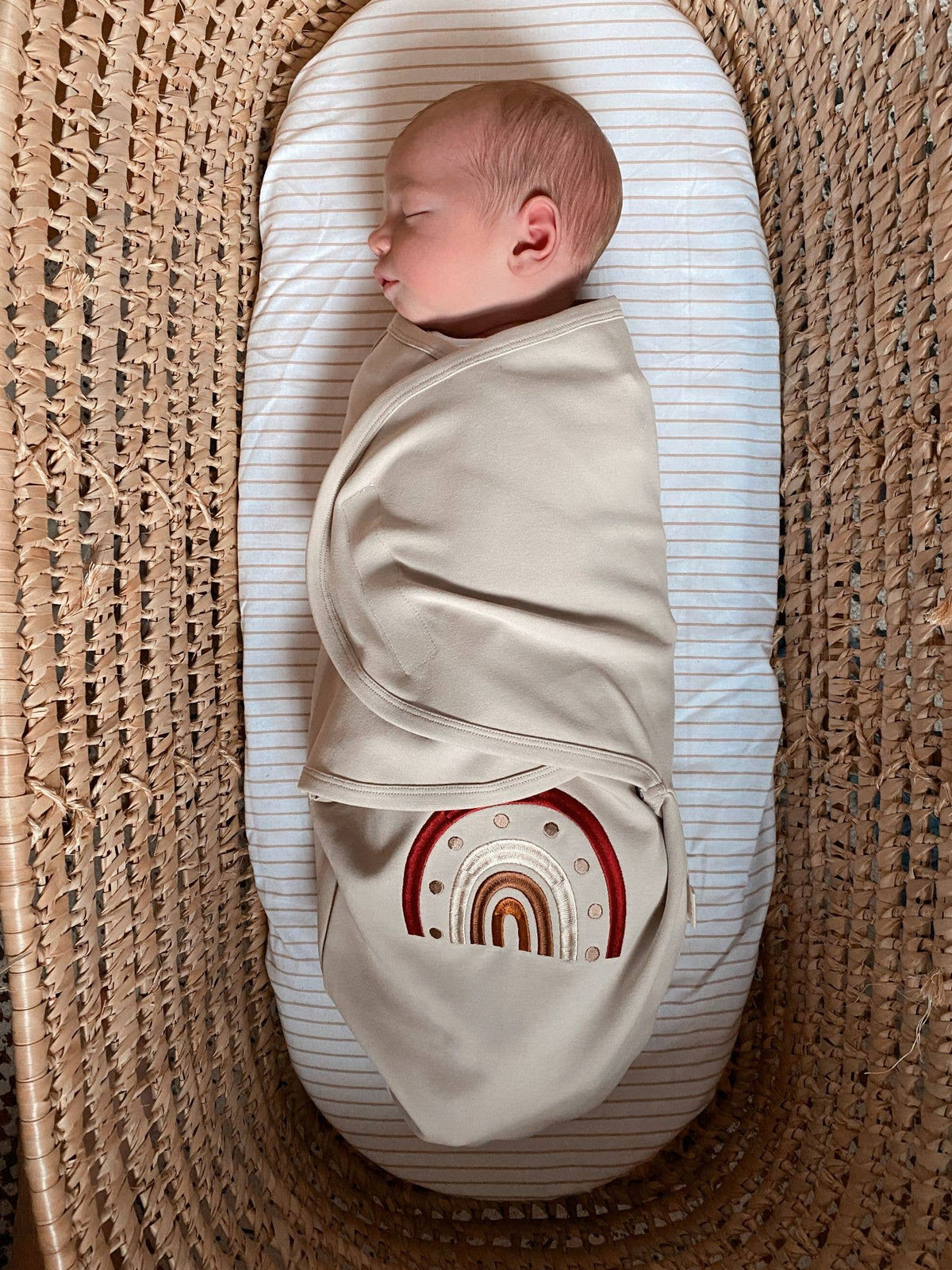 Premium GOTs Organic Cotton Swaddle Wrap - Rainbow