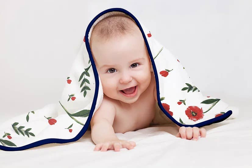 Grow With Me Bamboo Muslin Blanket (4 layers) Wild Flowers