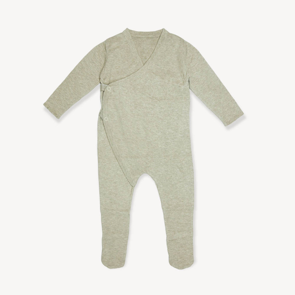 Milan Sweater Knit Baby Kimono Footie Coverall (Organic)
