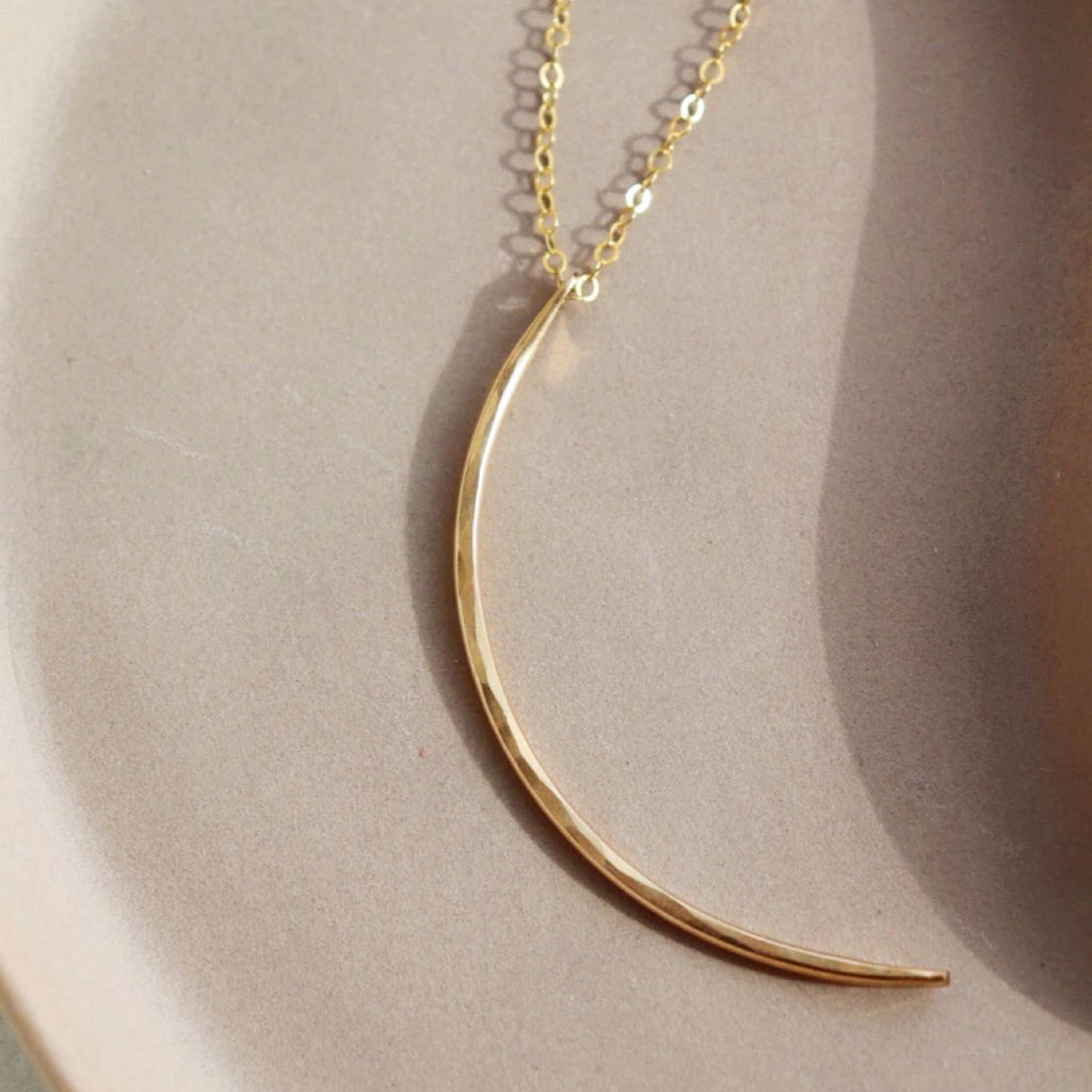 Crescent Moon Necklace in 14k Gold Fill