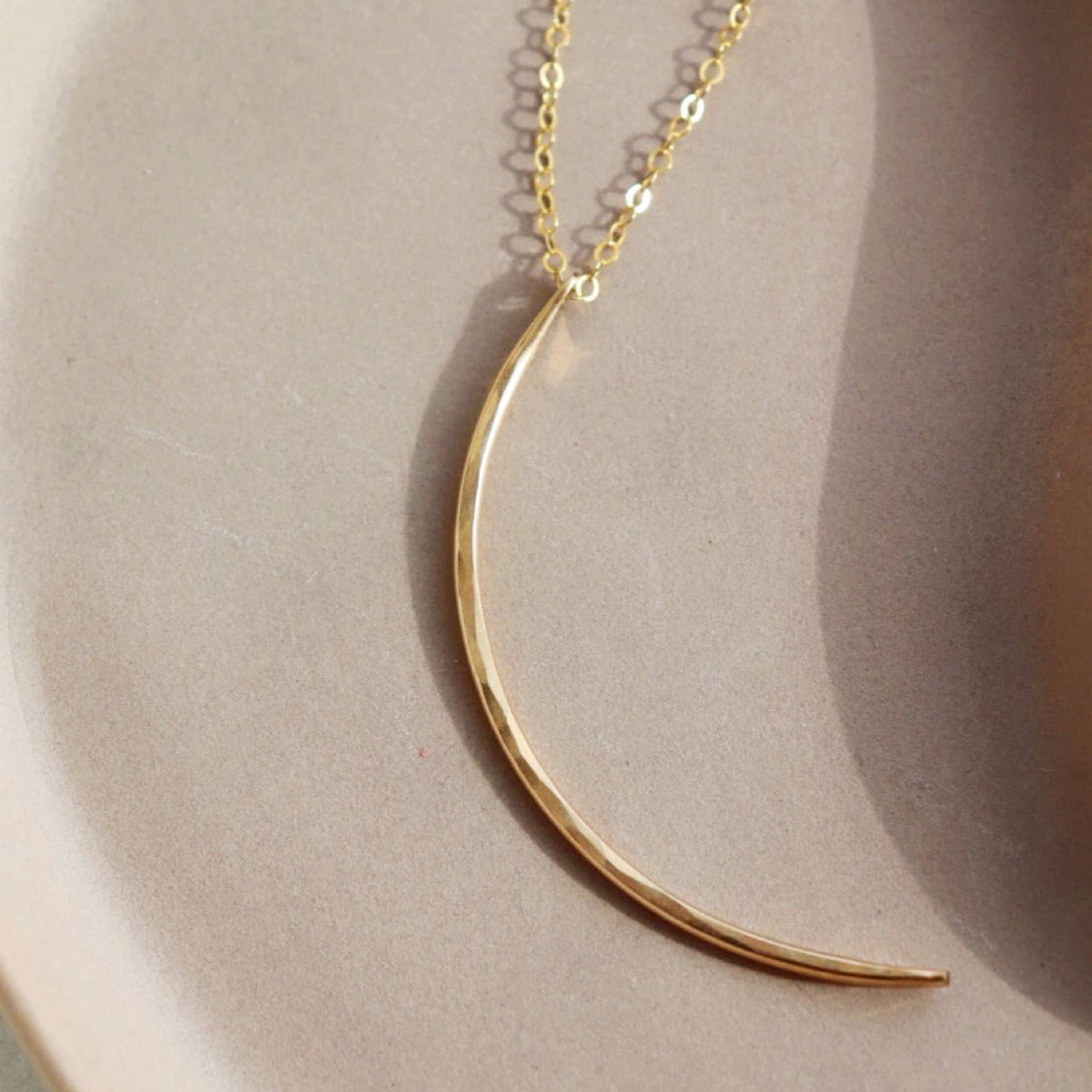 Crescent Moon Necklace in 14k Gold Fill