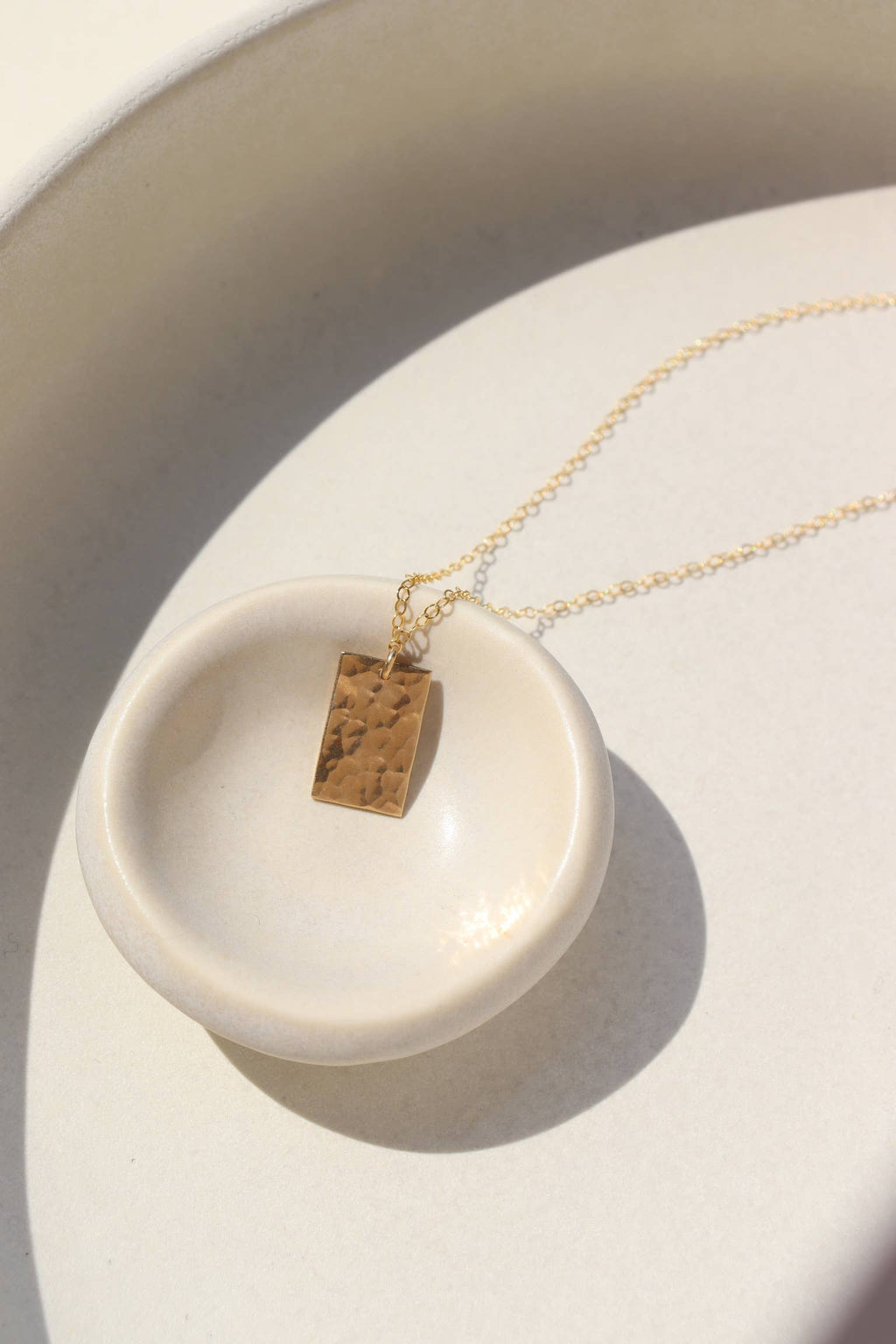 Box Charm Necklace in 14k Gold Fill or Sterling Silver 