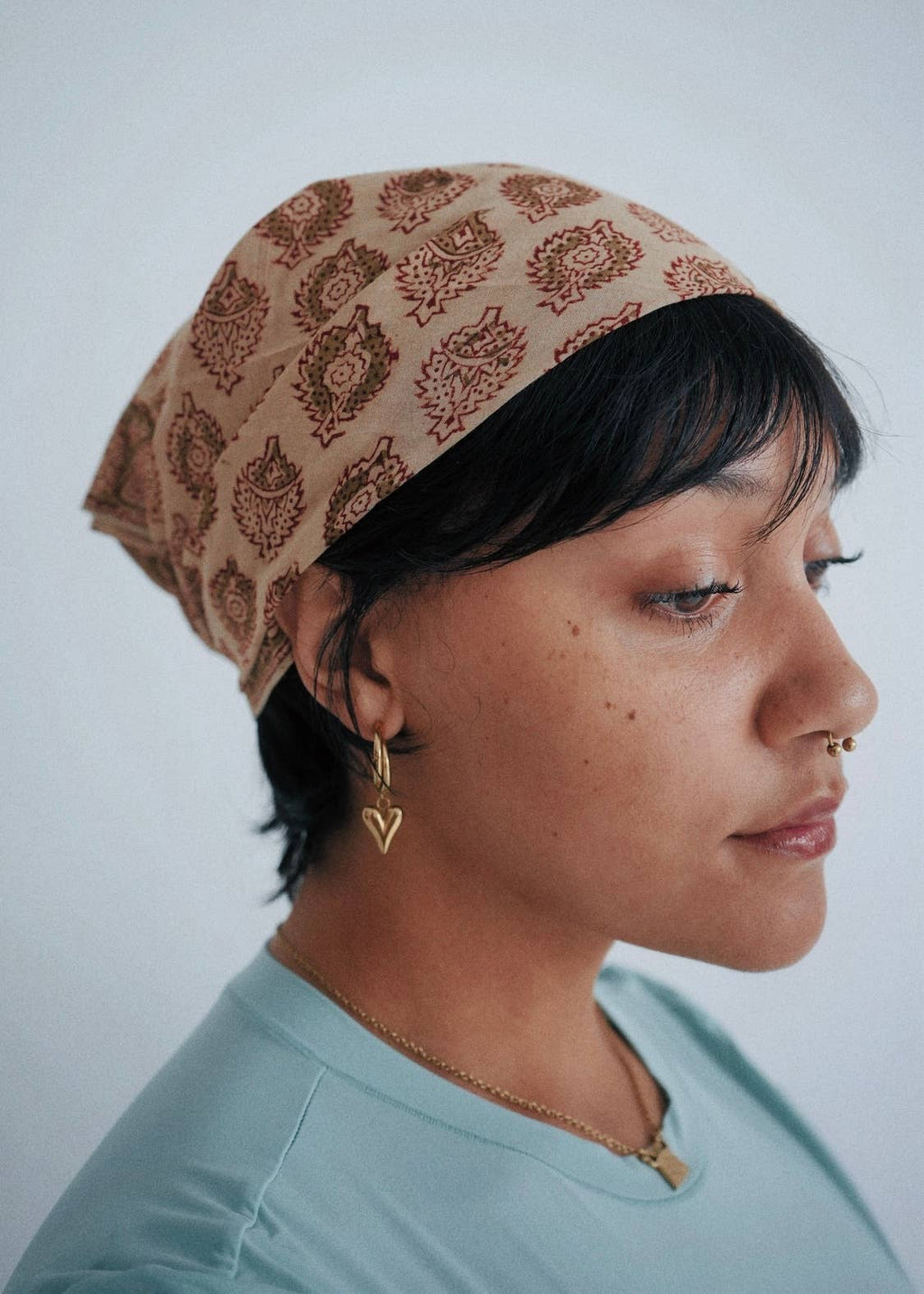 Terracotta Medallion - Kalamkari Cotton Bandana