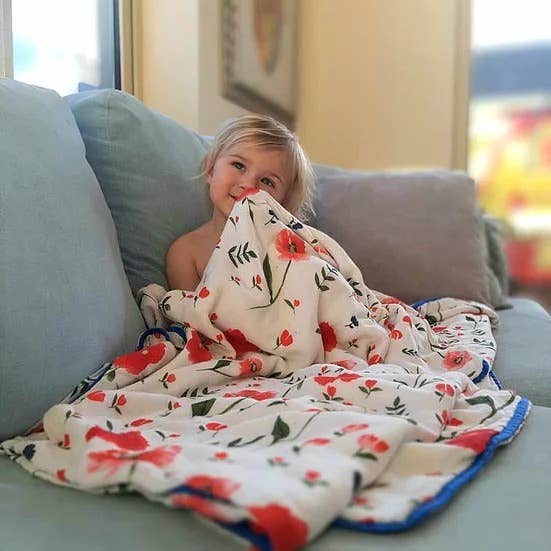 Grow With Me Bamboo Muslin Blanket (4 layers) Wild Flowers