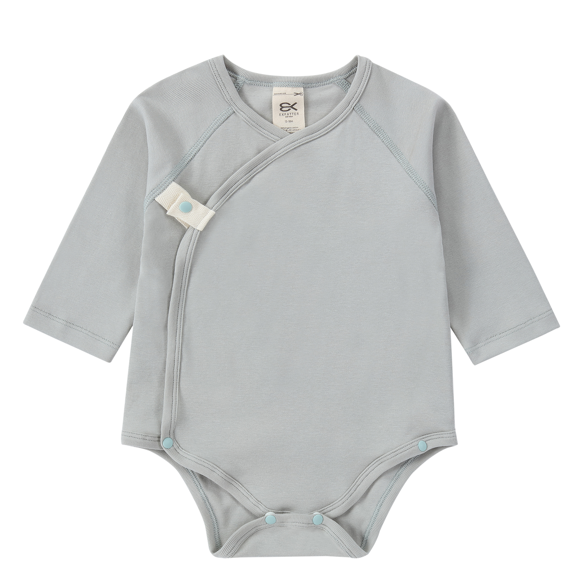 Organic Cotton Kimono Bodysuit  - Sky