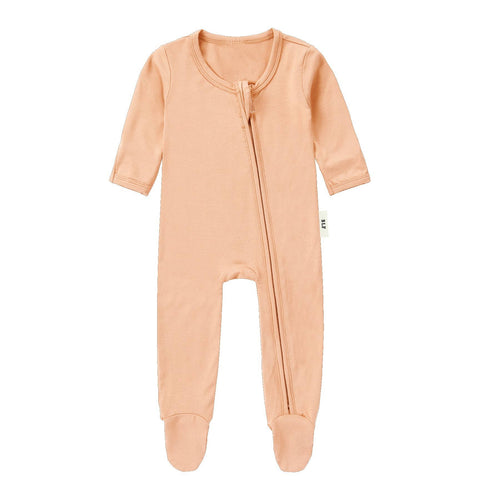 Bamboo Zipped Romper - Seashell