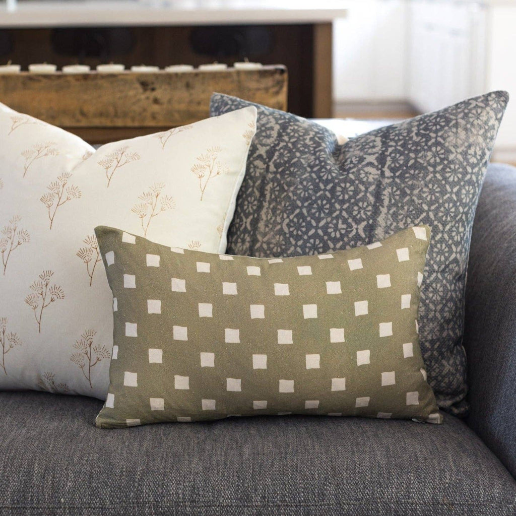 Olive Spaced Check - 18" | 22" | 12x20"