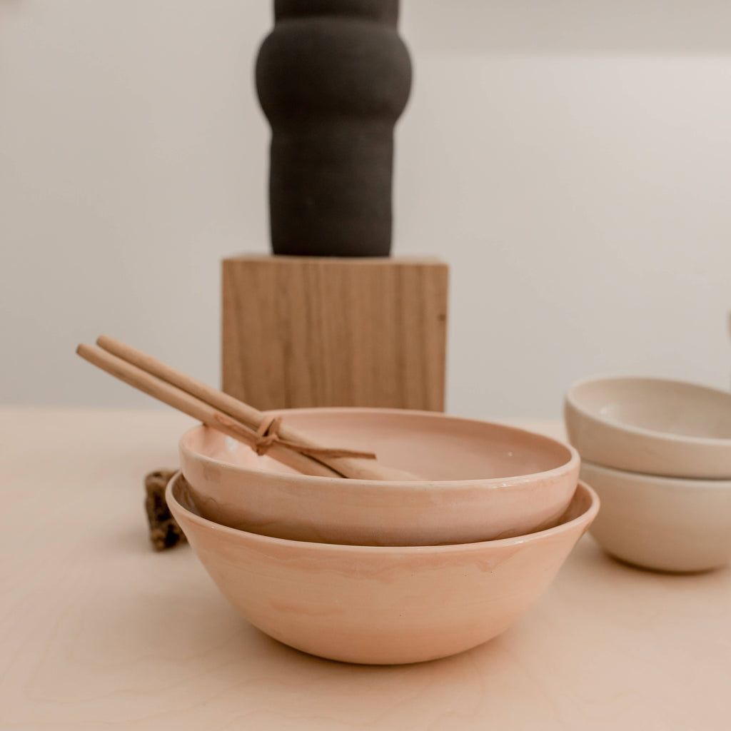 Handmade powder pink salad bowl perfect for secret Santa Christmas