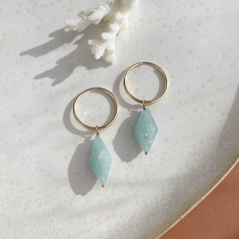 Aquamarine Diamond Drops