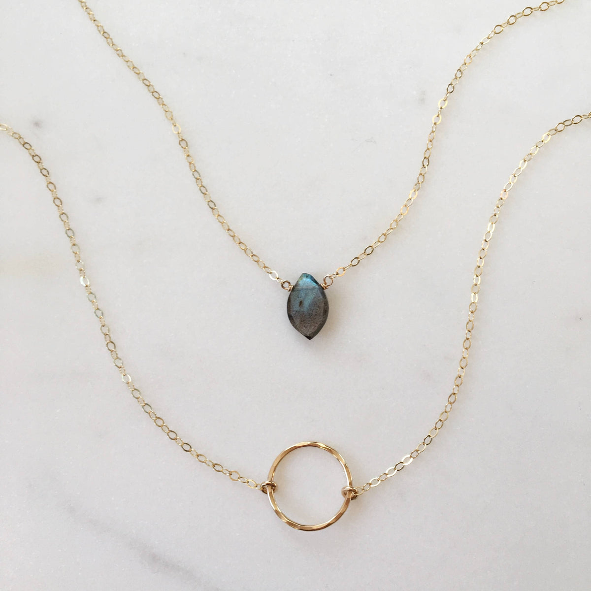 Marquise Necklace in 14k Gold Fill or Sterling Silver