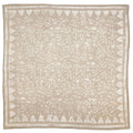 Block Printed Bandana - Tan Leafy Vines with Triangle Border