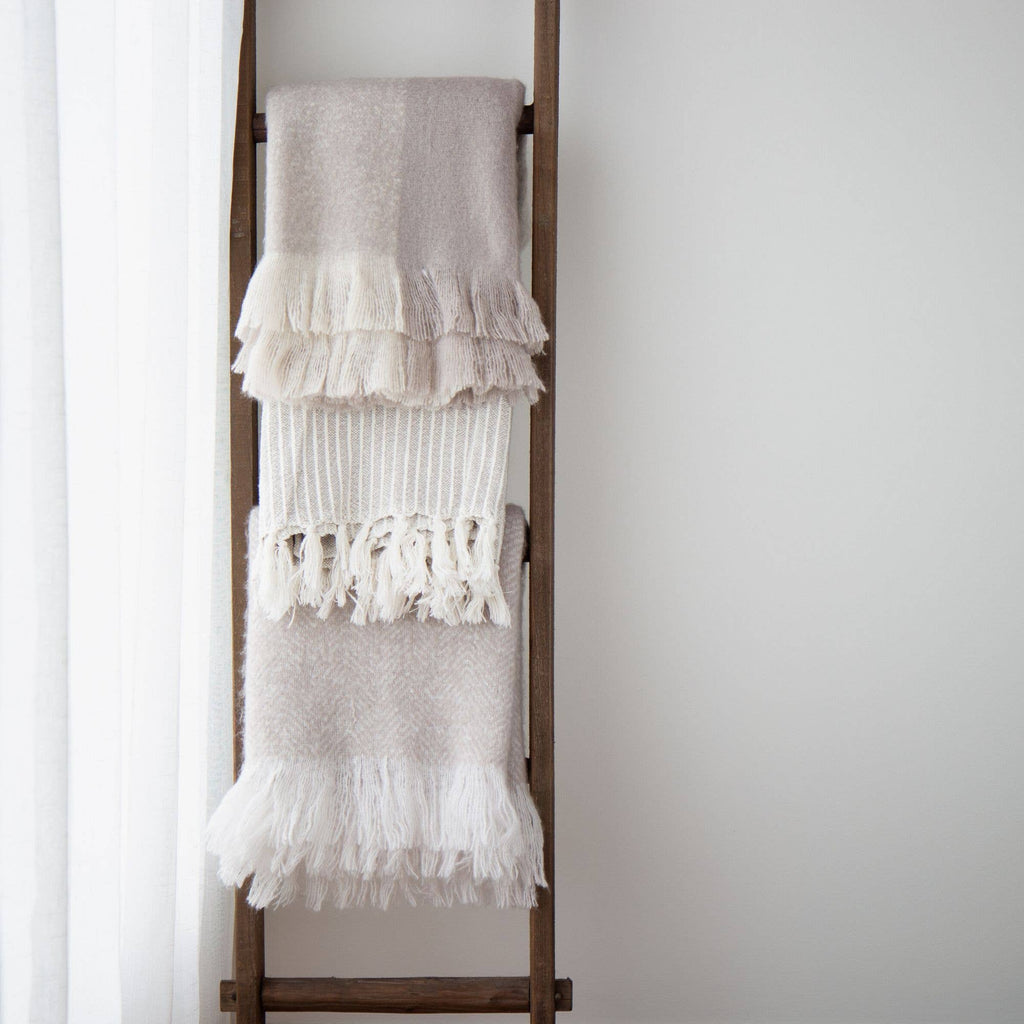 Blake Cotton Striped Throw Blanket – Cozy, Textured, Soft