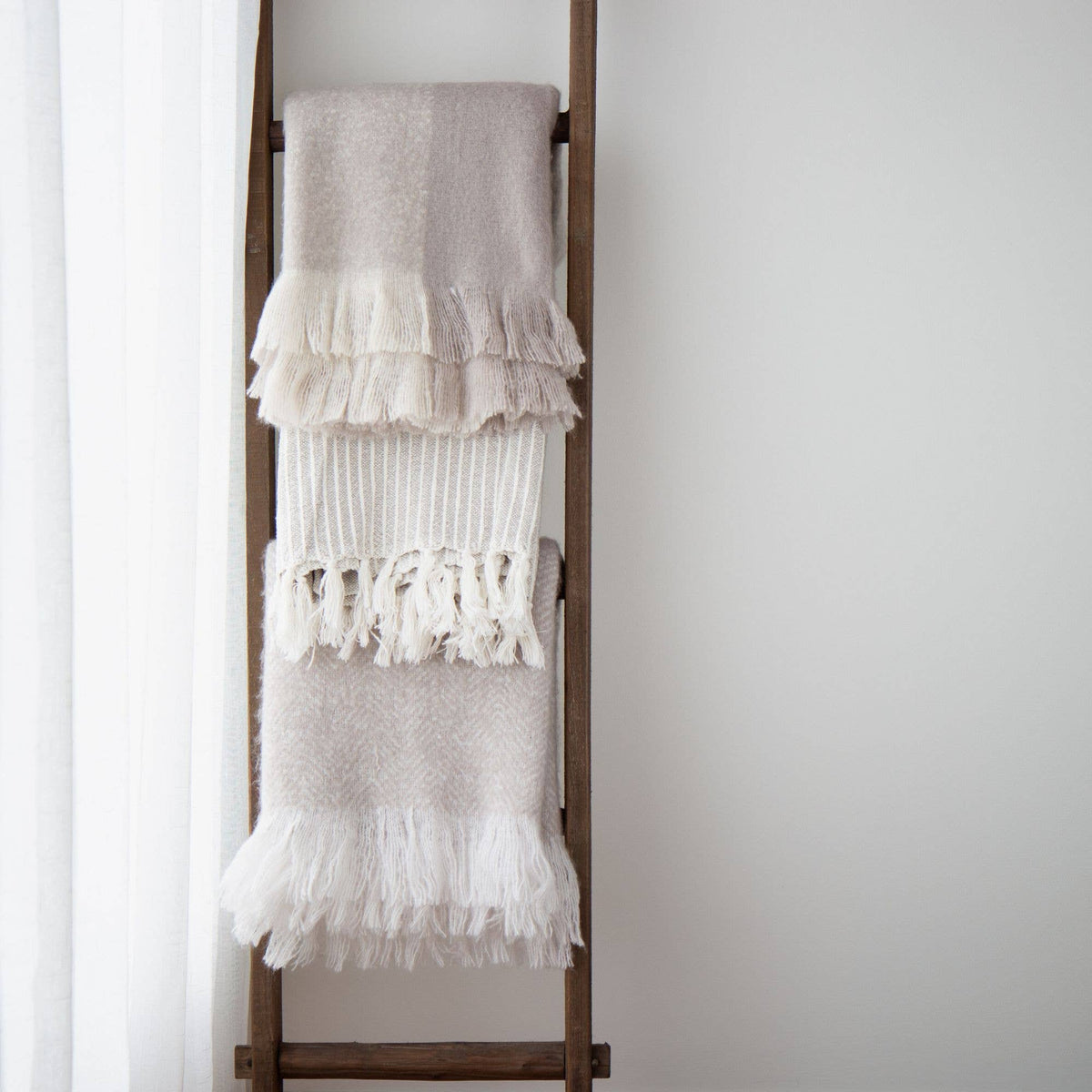 Blake Cotton Striped Throw Blanket – Cozy, Textured, Soft