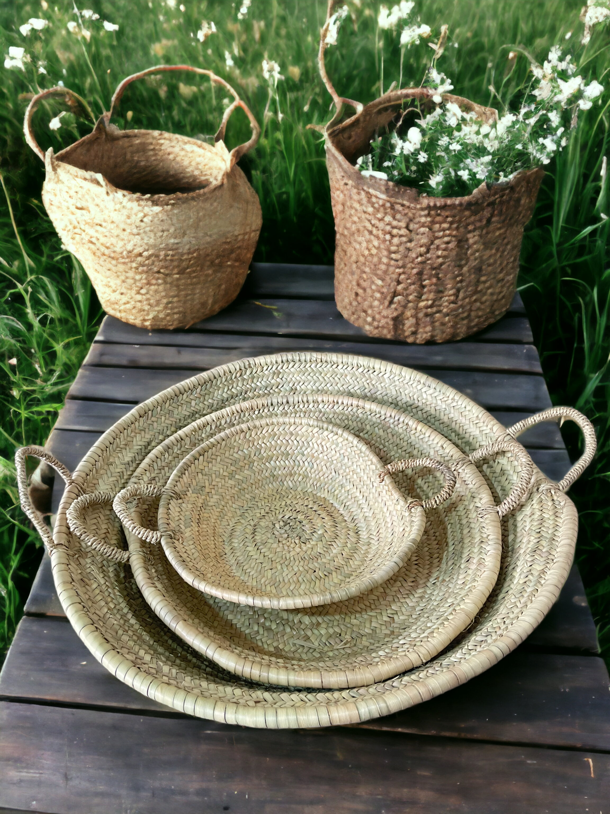 MOROCCAN STRAW WOVEN PLATE