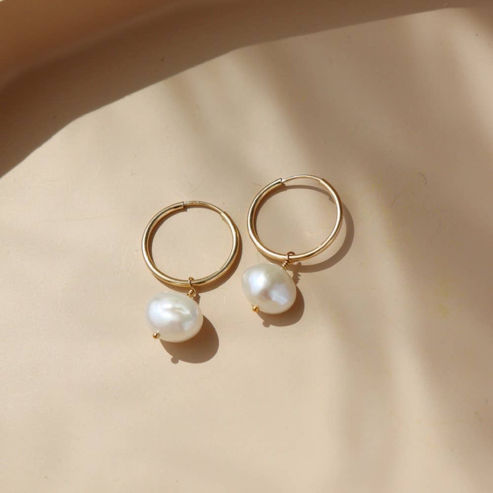 Keshi Pearl Drops in 14k Gold Fill or Sterling Silver 