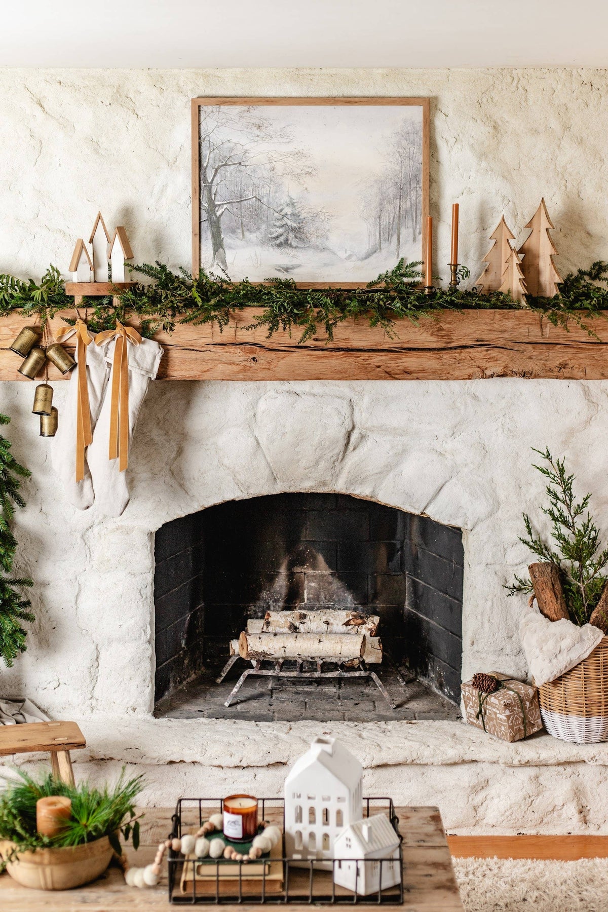 Wood Tree Set Winter Decor | Made In USA