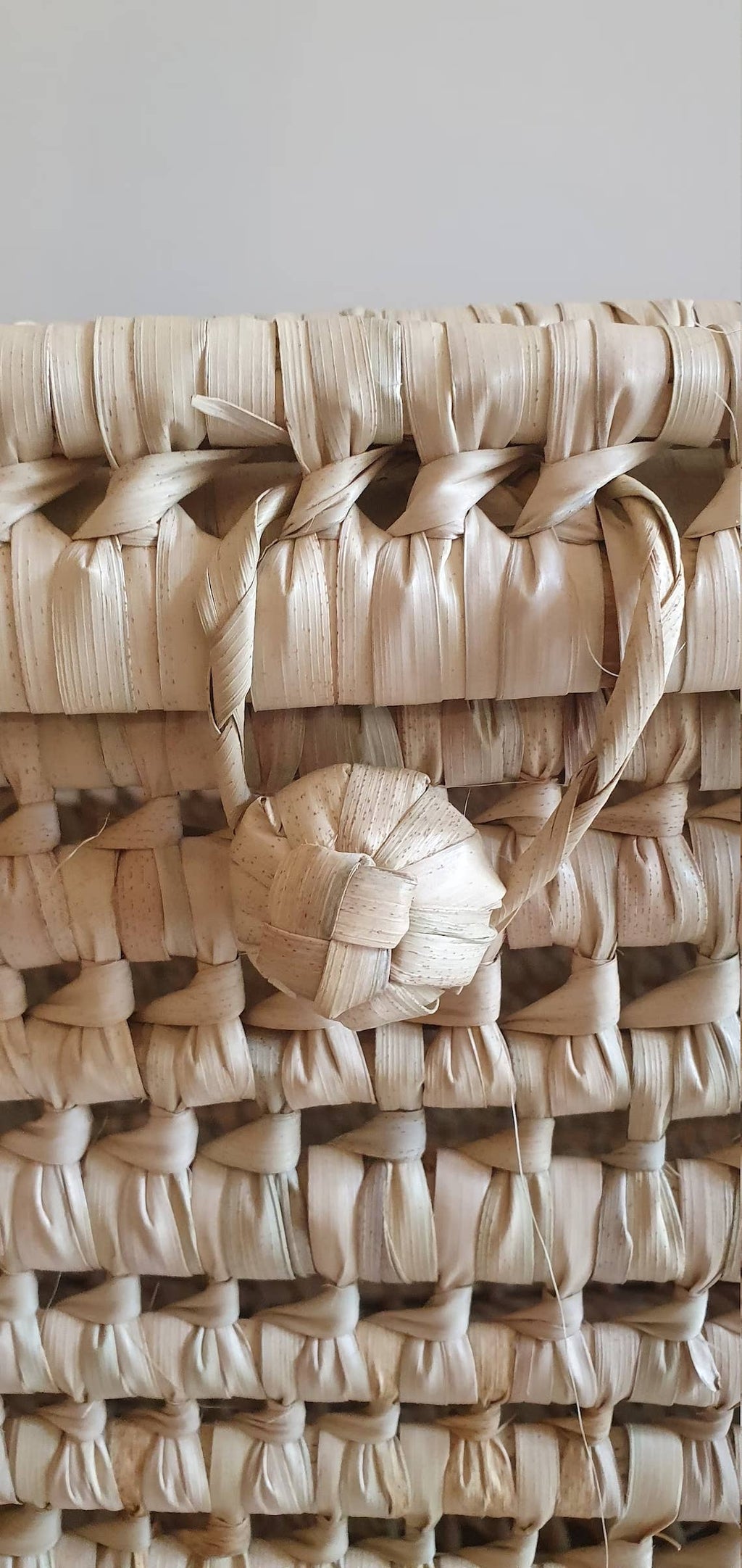 Wicker Storage Trunk -Palm Leaf Storage Chest Storage Basket