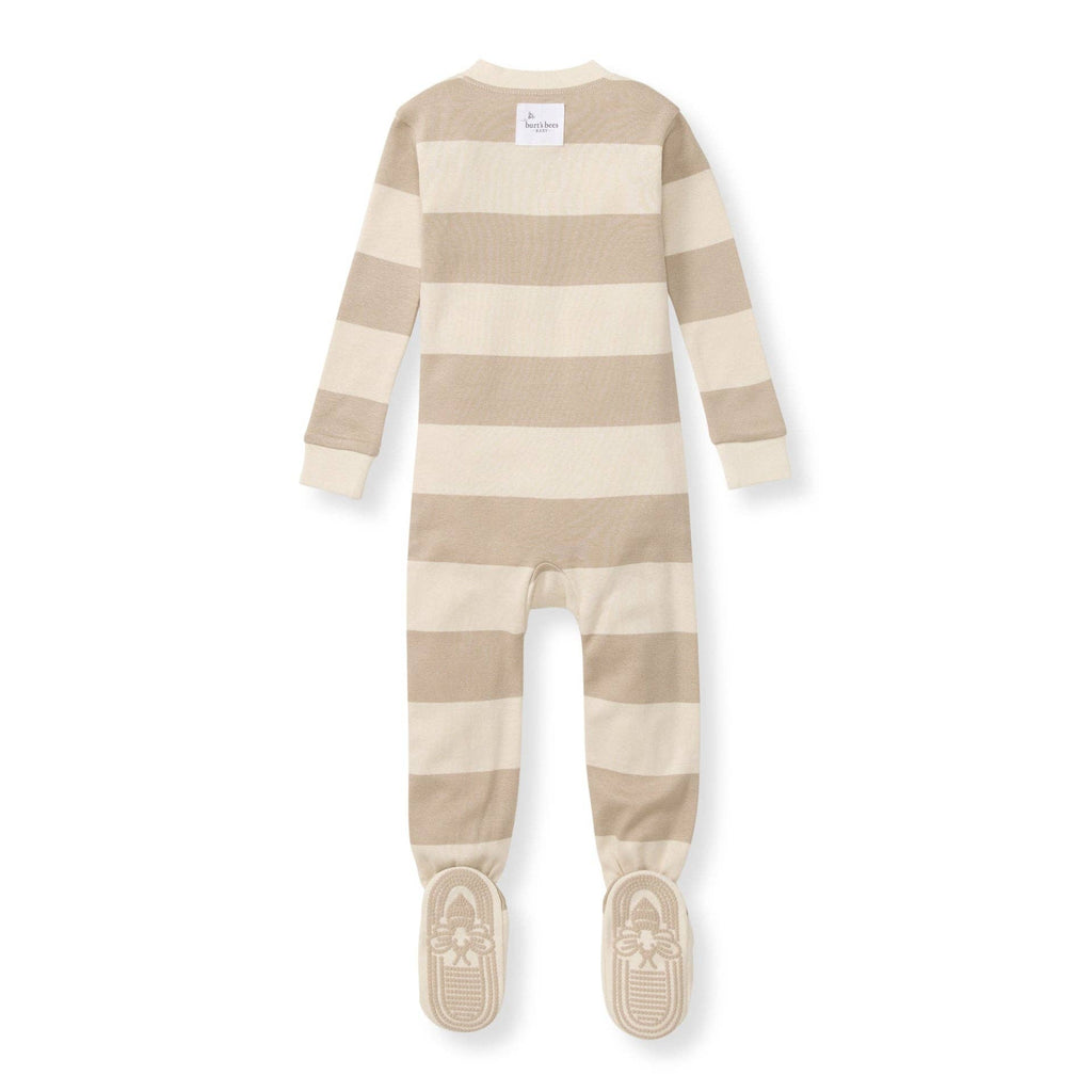 Mommy & Me Rugby Stripe Organic Cotton Sleeper - Oat