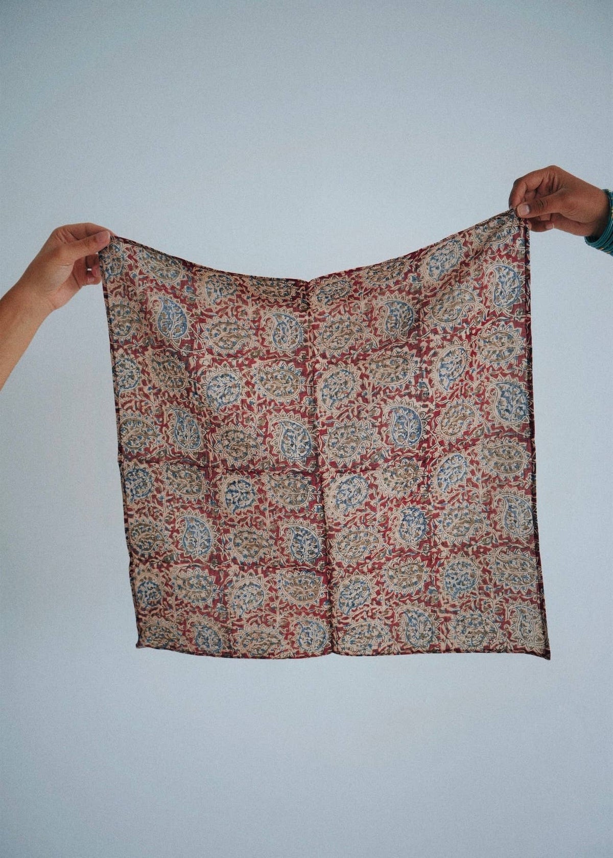 Chatusra Paisley - Kalamkari Cotton Bandana