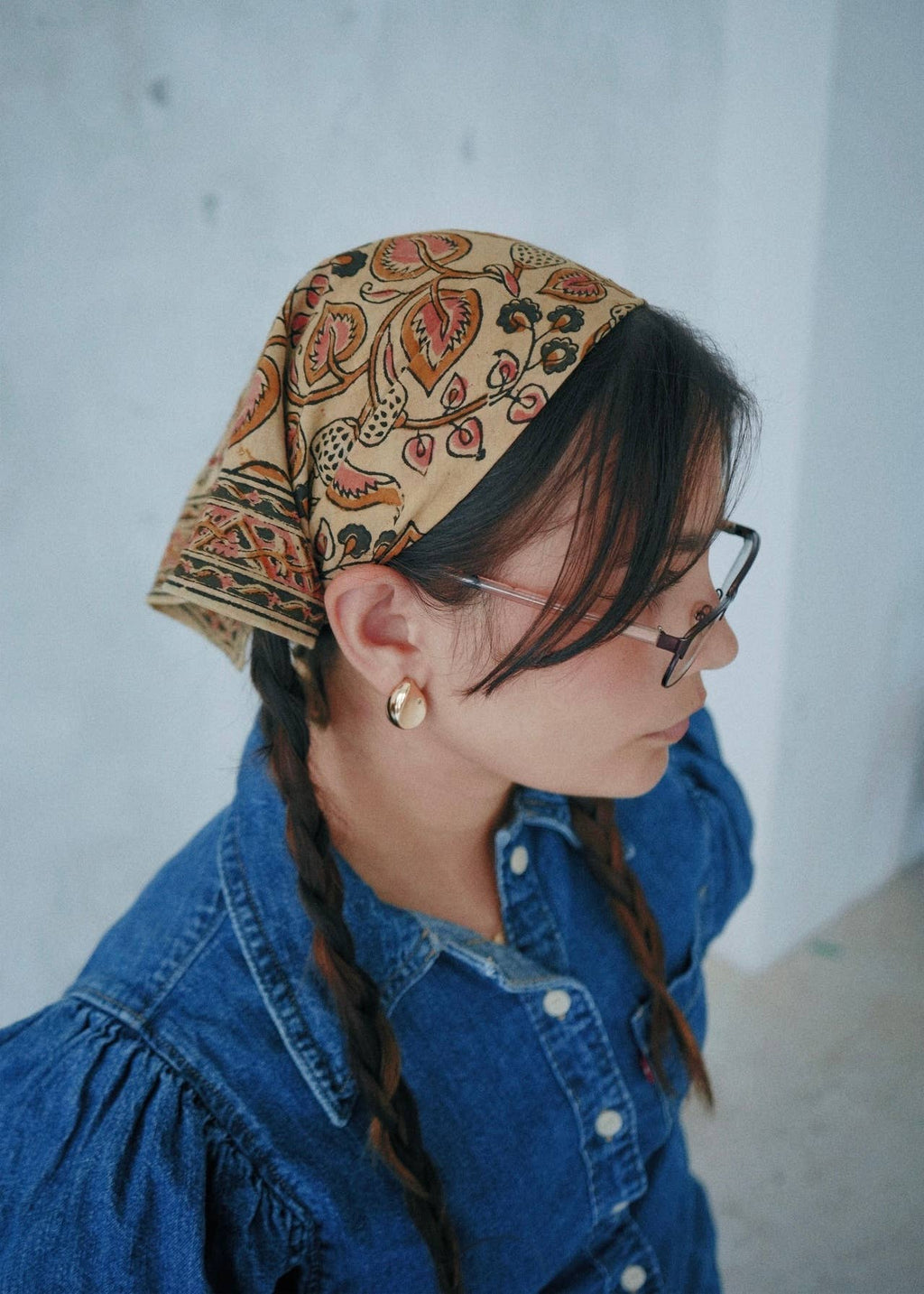 Autumn Leaf - Kalamkari Cotton Bandana