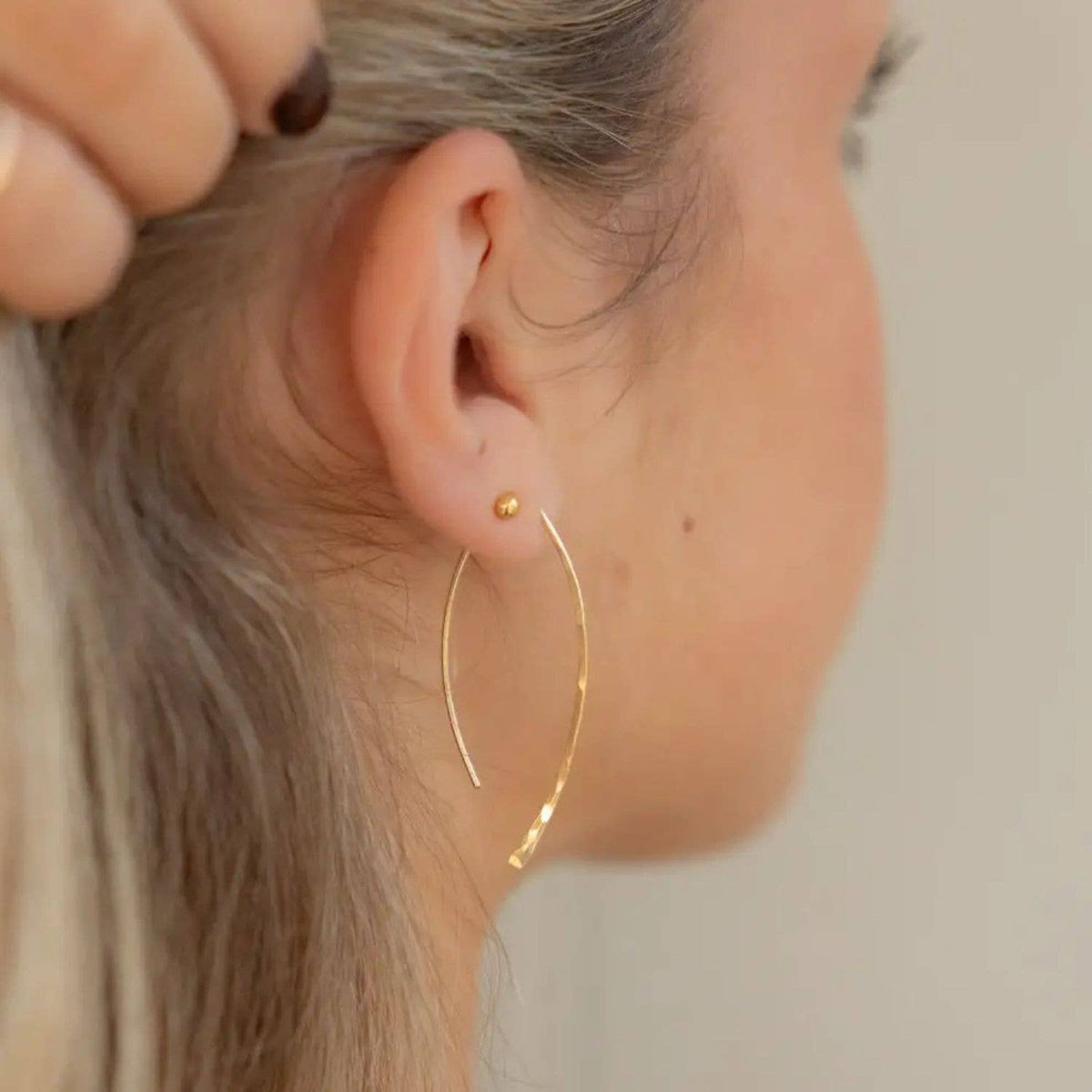 Ebb + Flow Slide Earrings I Hammered Shape Earrings