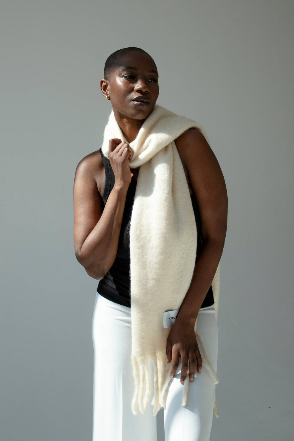The Reykjavik Scarf -  Rice White