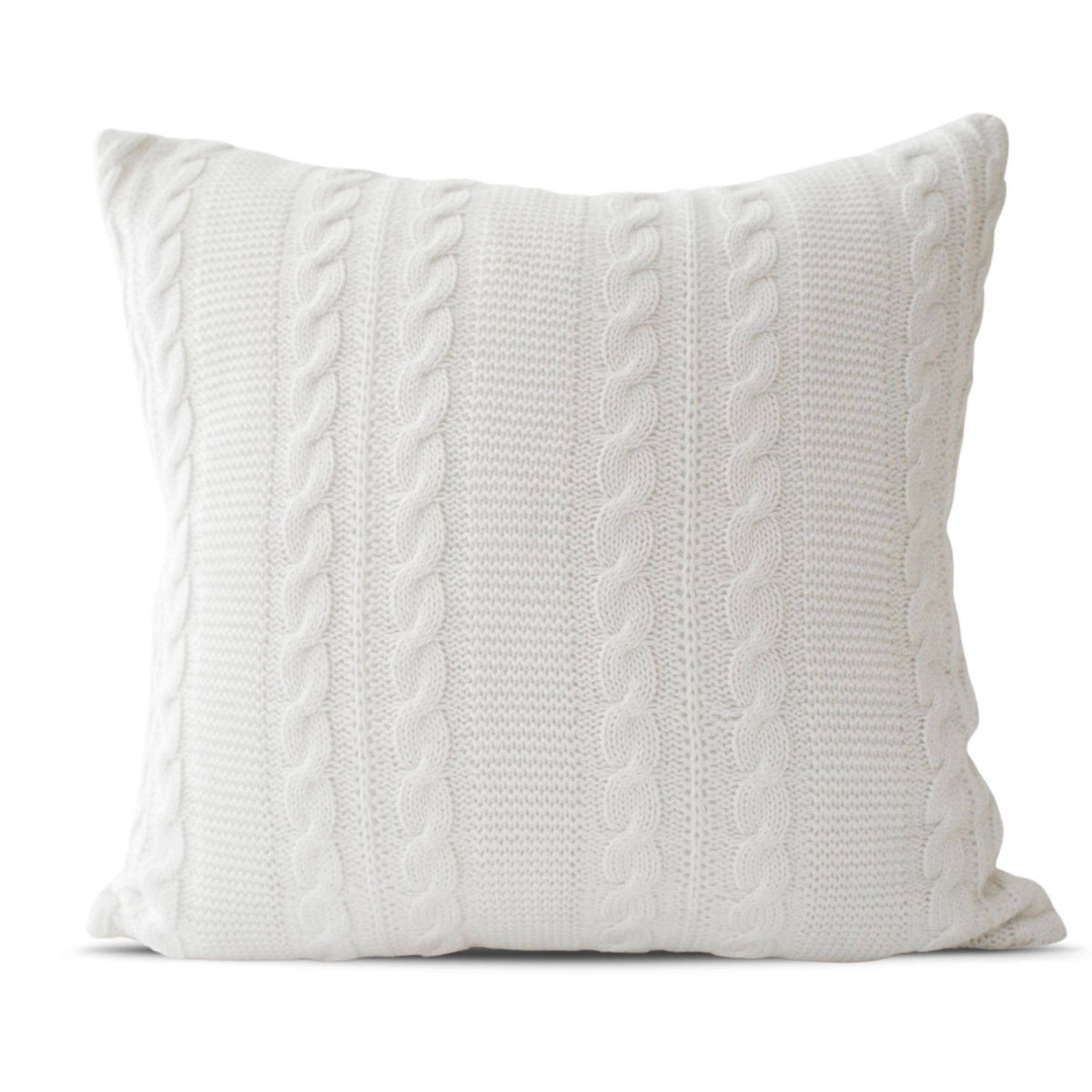 Luna Cable Knit Cotton Pillow Cover – Soft, Textured