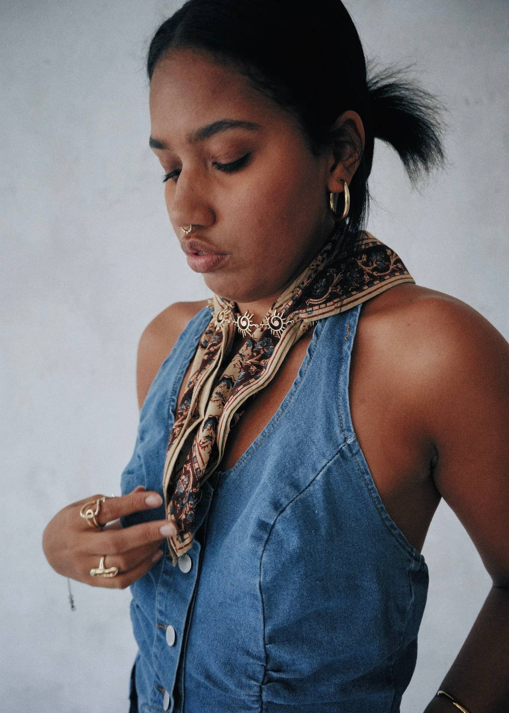 Copper Harvest - Kalamkari Cotton Bandana