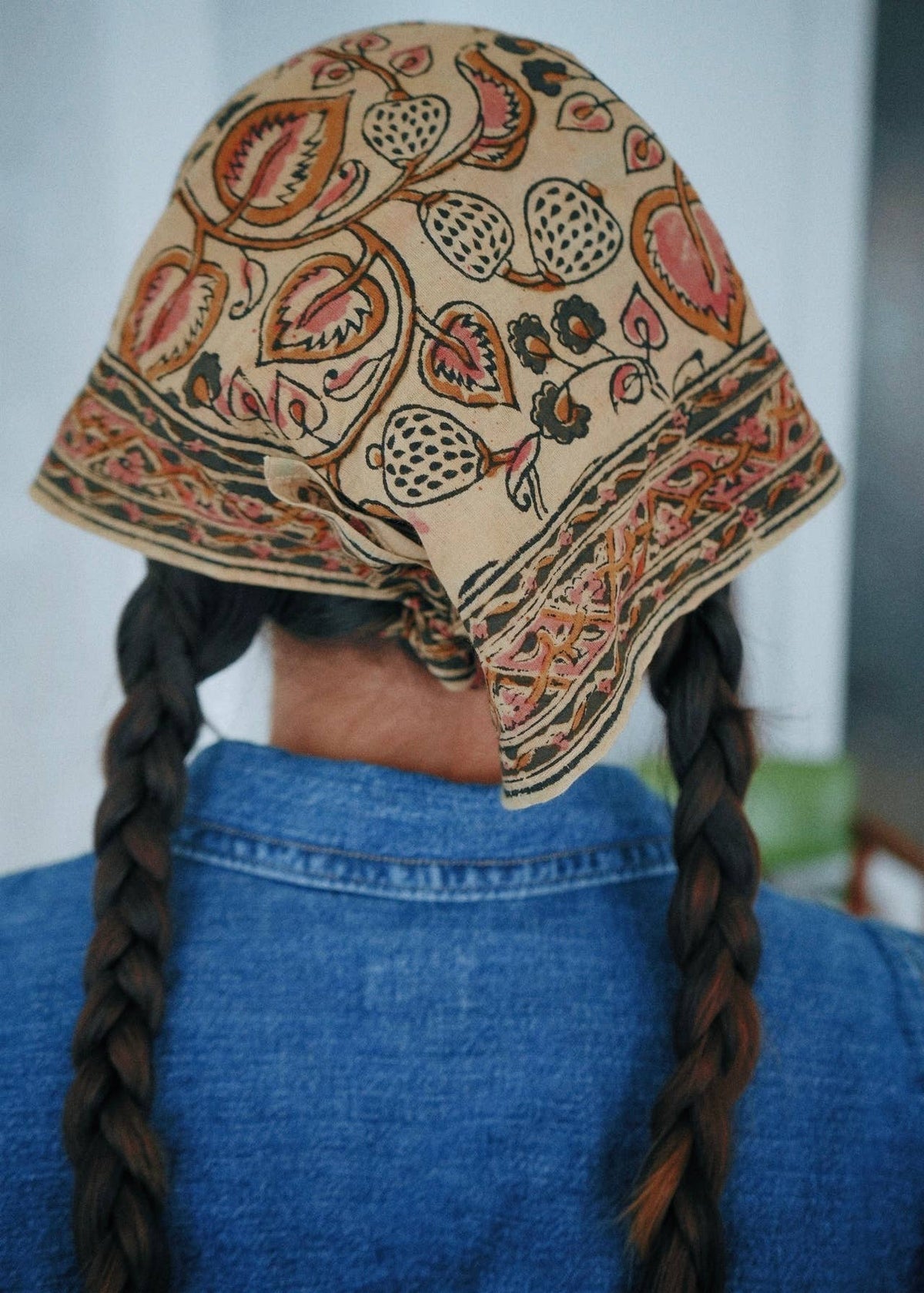 Autumn Leaf - Kalamkari Cotton Bandana