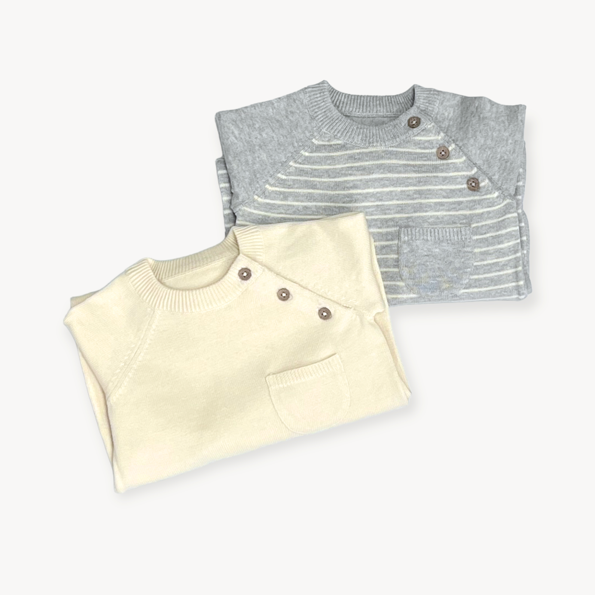 Milan Side Button & Pocket Knit Baby Jumpsuit (Organic)