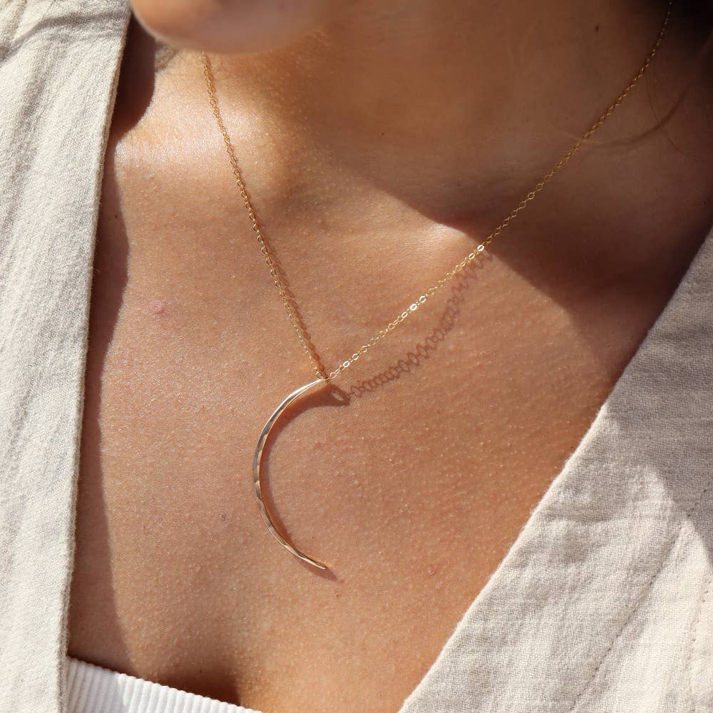 Crescent Moon Necklace in 14k Gold Fill