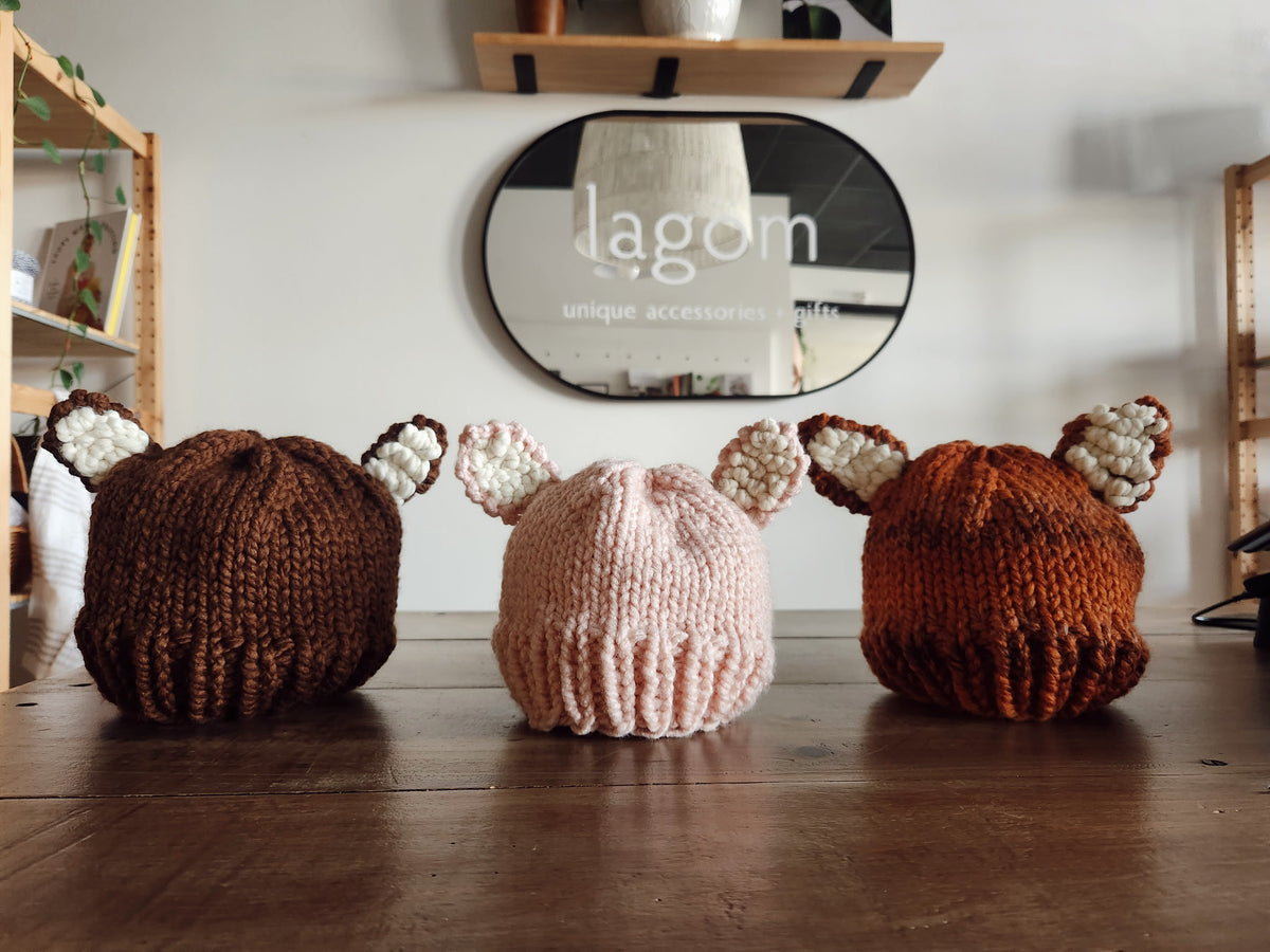 Hand-Knit Woodland Animal Hat