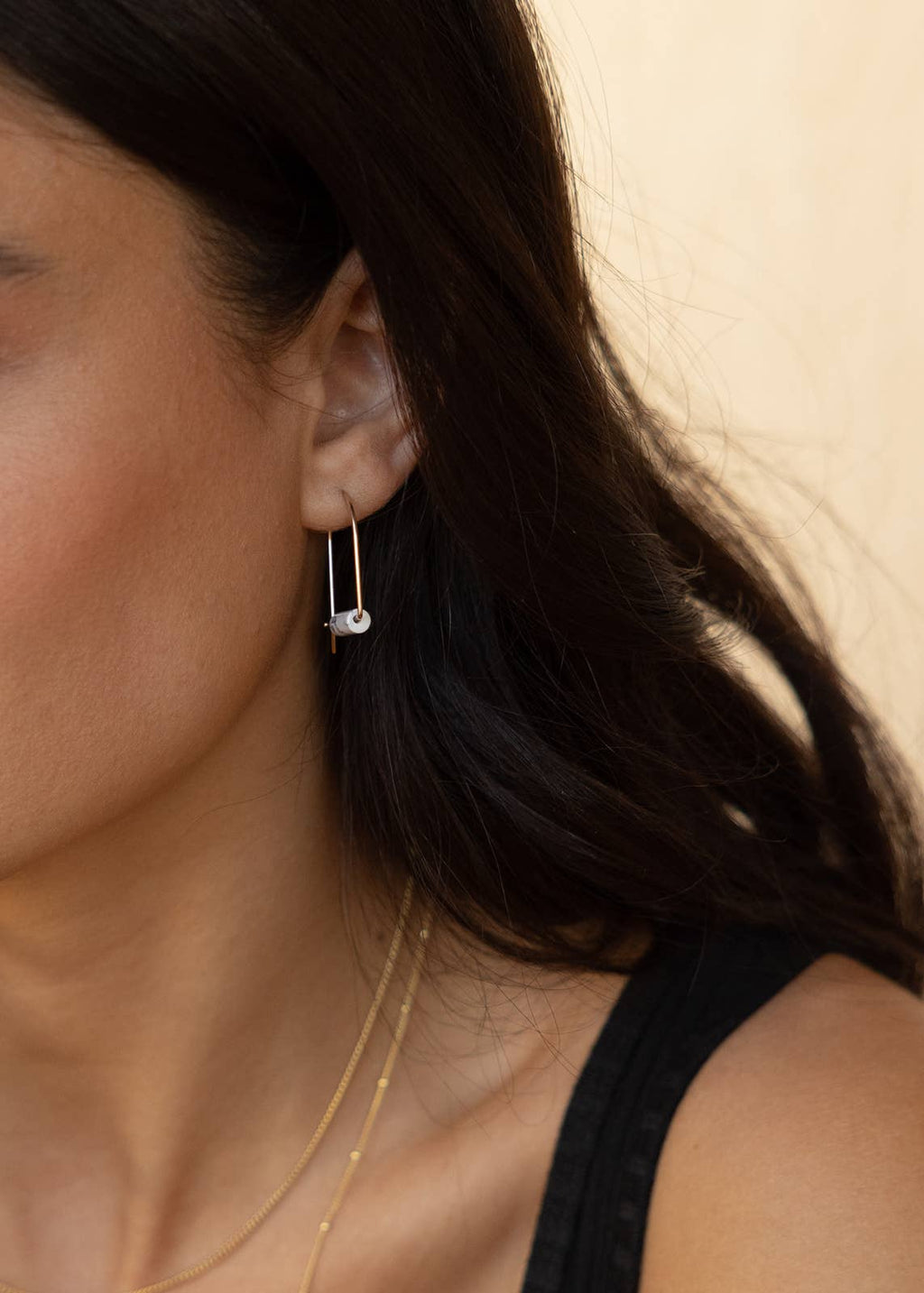 Howlite Gemstone Arches in 14k Gold Fill or Sterling Silver