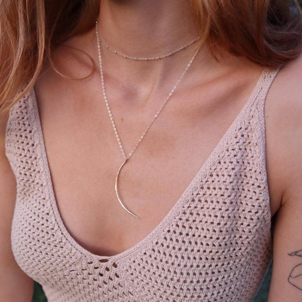 Crescent Moon Necklace in 14k Gold Fill
