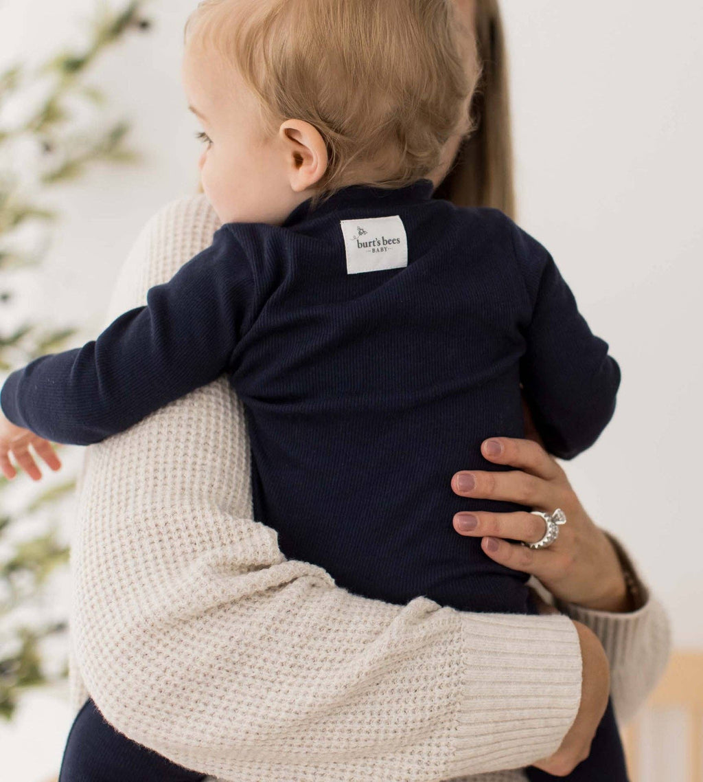 Solid Rib Organic Cotton Sleep & Play - Midnight