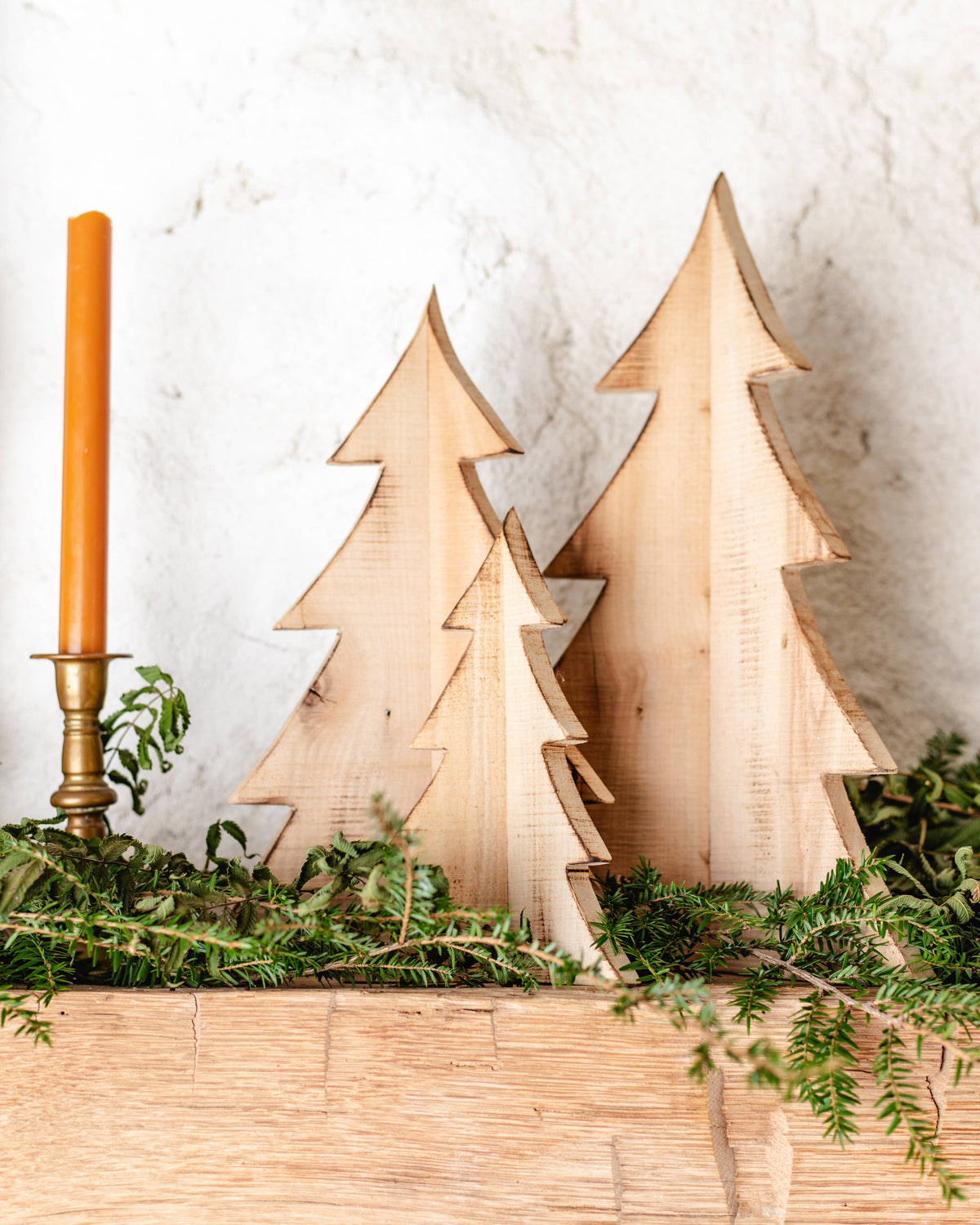 Wood Tree Set Winter Decor | Made In USA