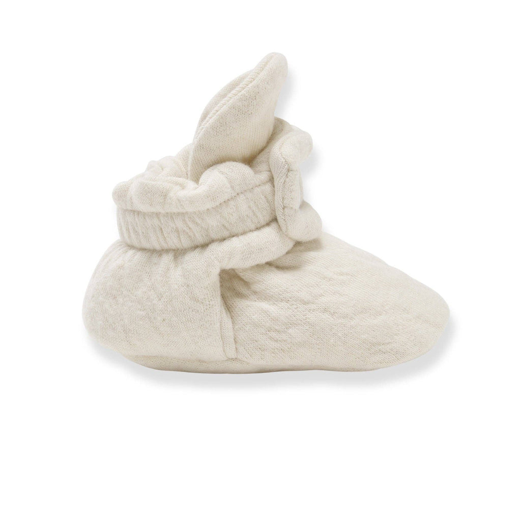 Organic Cotton Quilted Bee Baby Booties - Oat