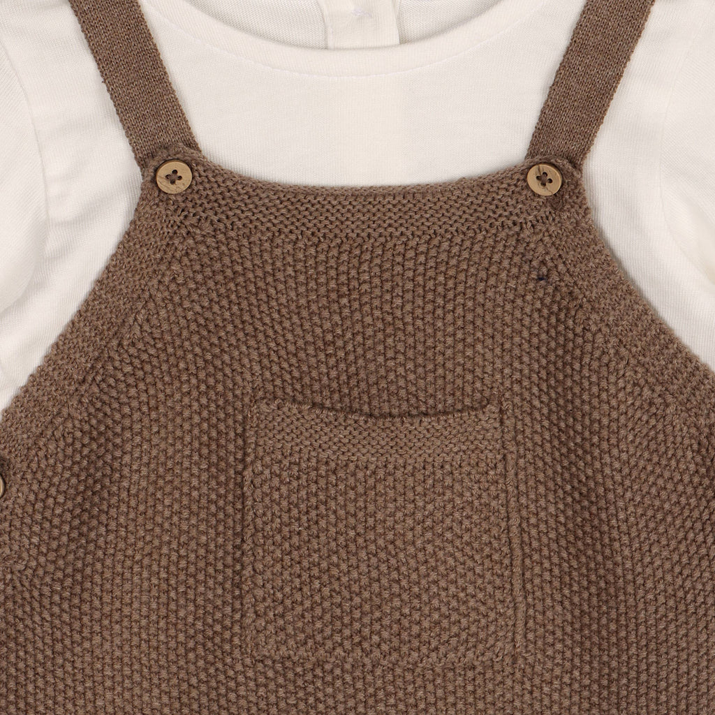 Chunky Sweater Knit Pocket Baby Overall & Bodysuit (Organic)