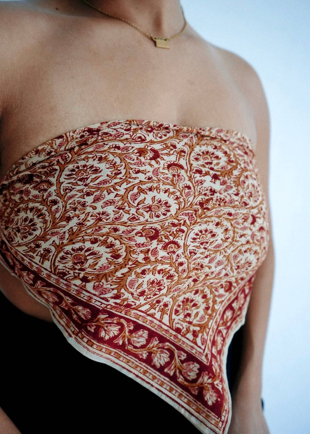 Pomegranate Stain - Kalamkari Cotton Bandana