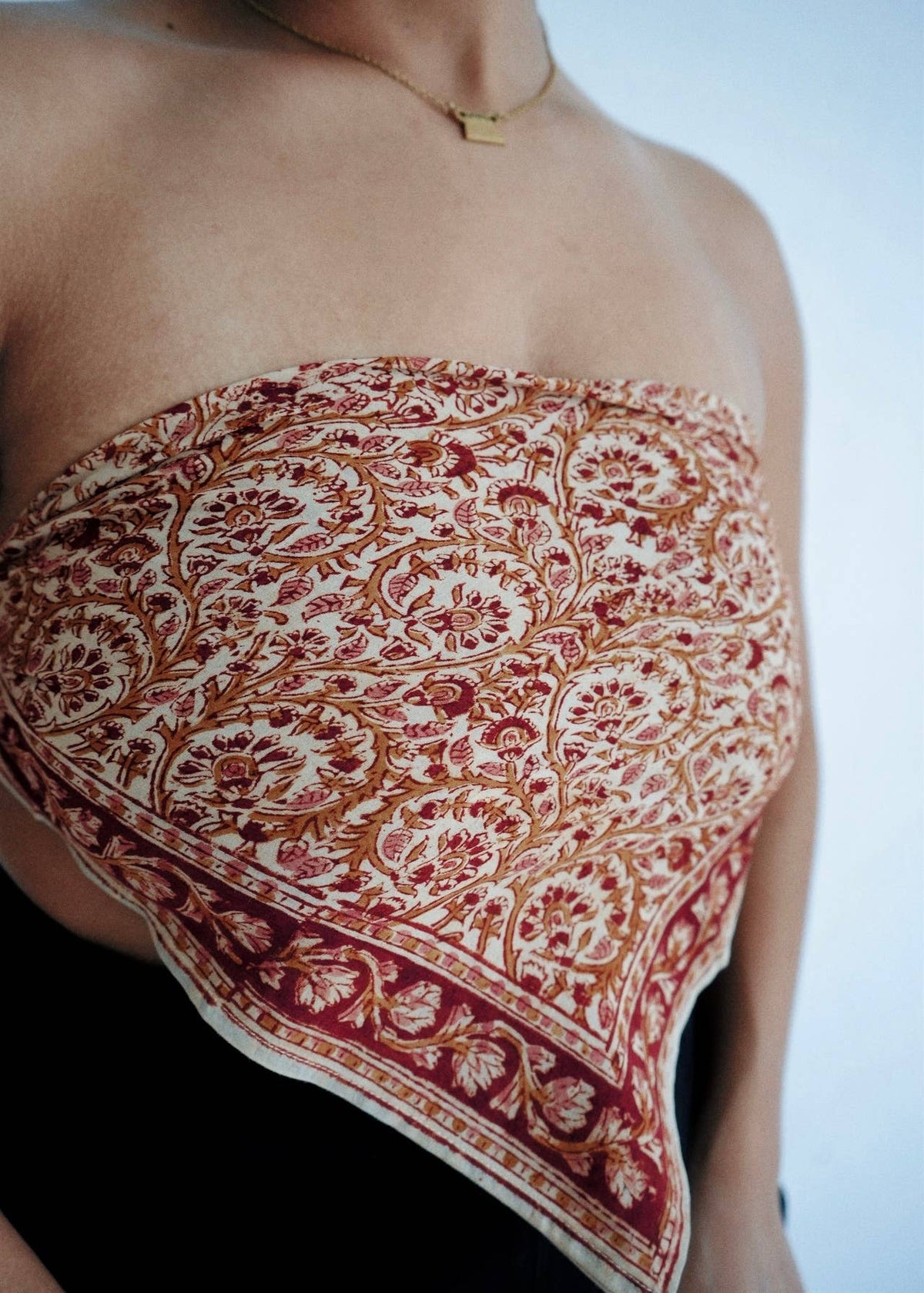 Pomegranate Stain - Kalamkari Cotton Bandana