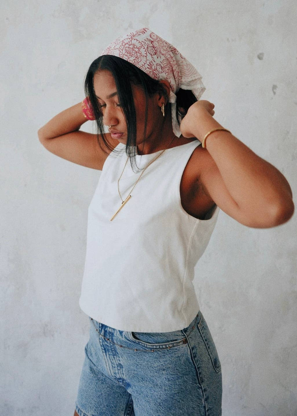 Sketch Book - Hand Block Printed Cotton Bandana (KK1533)